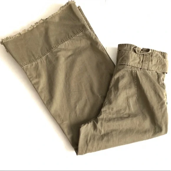 Cinq á Sept Army Paperbag Waist Wide Leg Culottes - Picture 5 of 6
